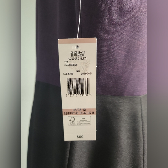 Black Label Black, Purple, and White Dress Size 12 - Picture 4 of 6